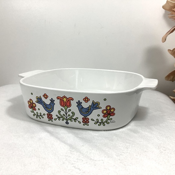 CORNINGWARE Country Festival Blue Birds Quart Pan - Picture 5 of 12